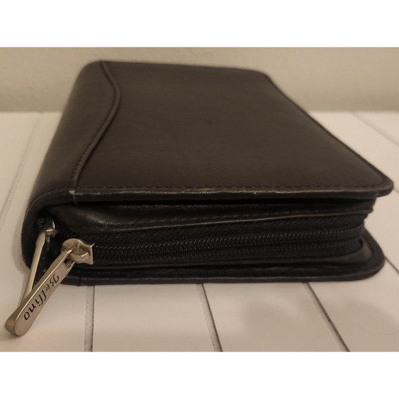 Vintage Bellino Black Leather Goods Planner BINDER Portable 6 Ring 8 x 5.5 inch - Picture 2 of 11